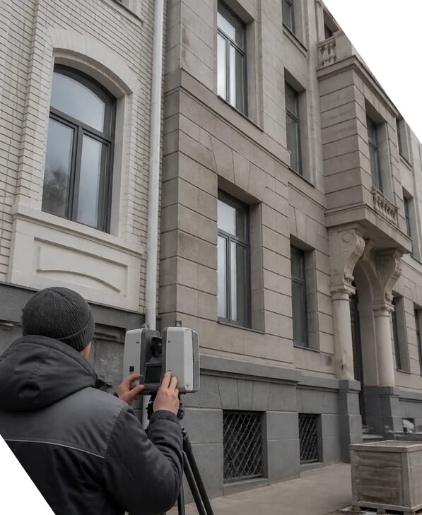 Лазерное сканирование фасадов зданий для обследования в Истре
